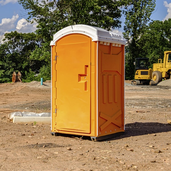 how often are the portable restrooms cleaned and serviced during a rental period in Wiseman AR